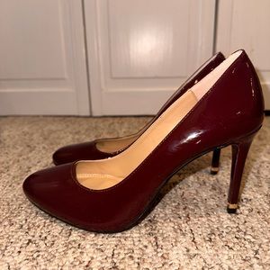 Michael Kors shiny maroon leather heels